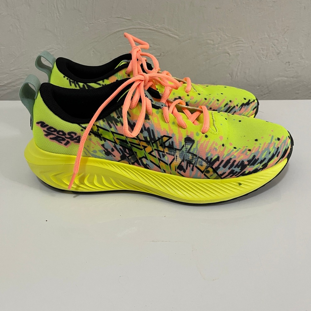 ASICS Noosa Tri 16 Running Shoes Neon Yellow Multi Color Mens 9.5 1011B819-750